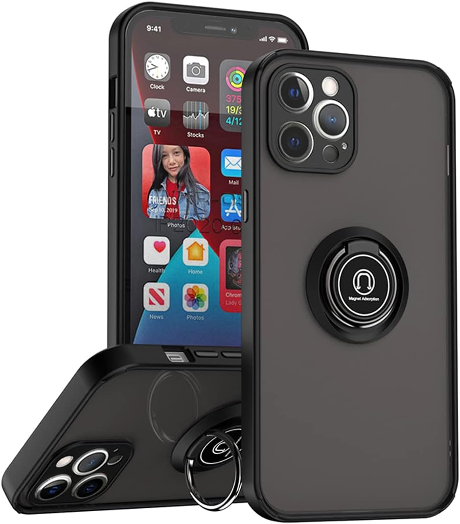 Entronix Matte Ring Case for Apple iPhone 11 Pro Max, Slim Matte Cover with Built-In Kickstand, - Entro Retail